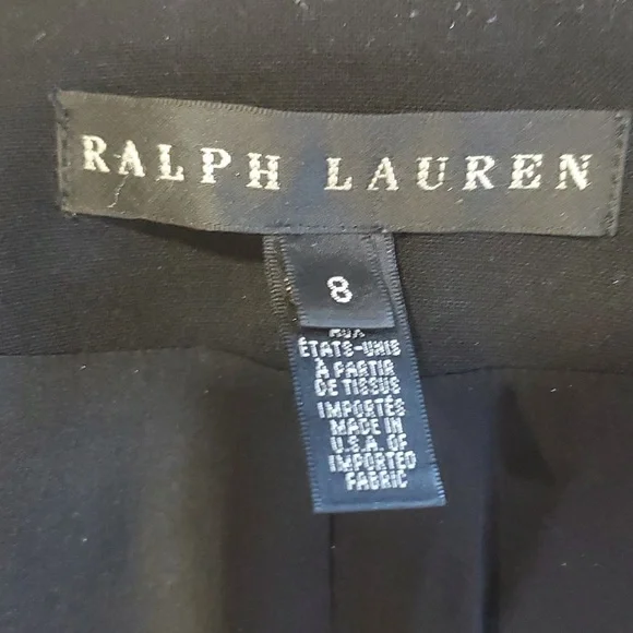 Ralph lauren black label wool blend  women black zip front  jacket blazer size 8 - Picture 9 of 14